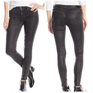 AG The Legging Ankle Super Skinny Coated Leatherette Jean gray 26R